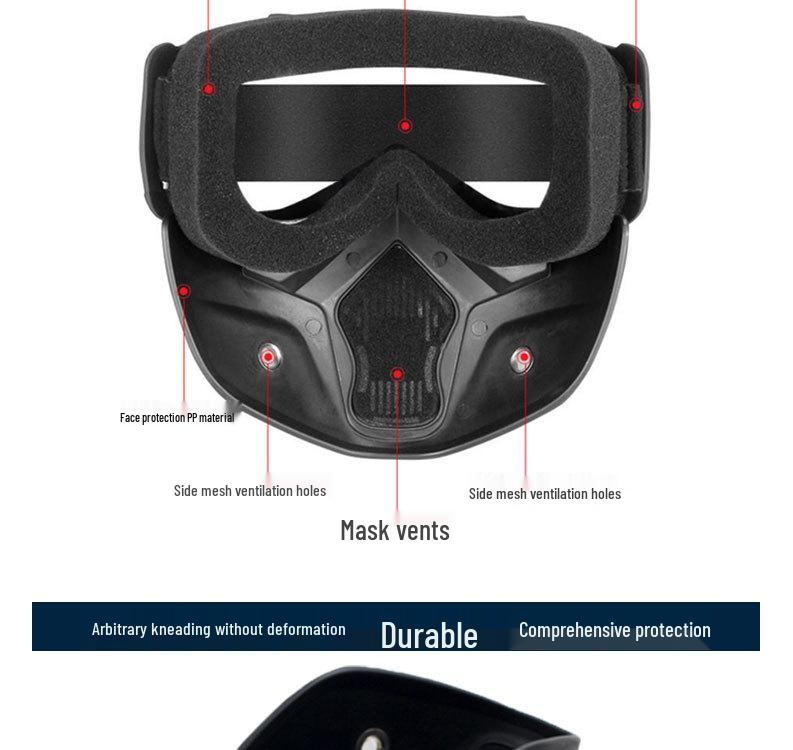 Retro Harley Windproof Motorcycle Goggles: Off-Road Riding One-Piece Mask Glasses