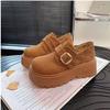 Muffin platform Birkenstocks autumn and winter new heightening shoes fleece warm small matte leather cotton shoes