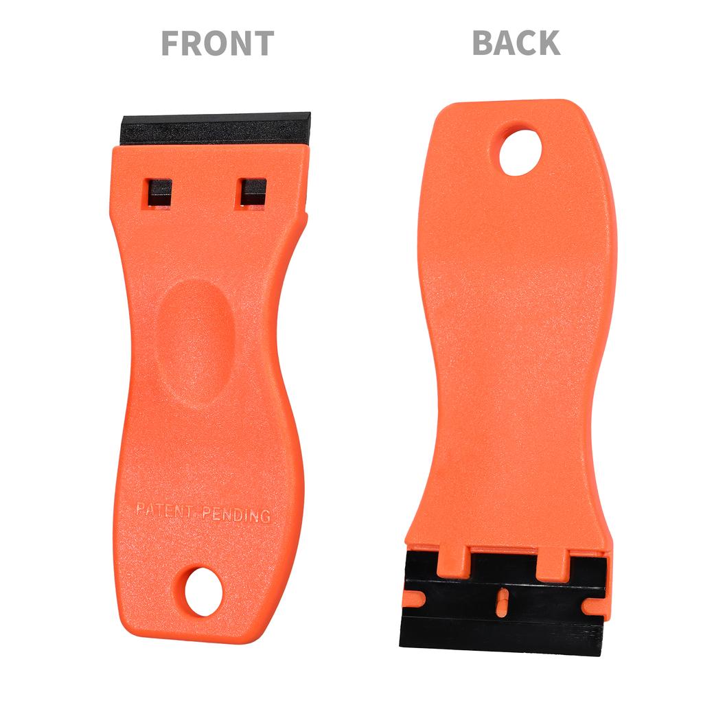 Plastic Razor Scraper Tool with 10 Replacement Blades | Scratch-Free Multi-Purpose Adhesive Remover for Hair Extensions, Phone Screen Repair, Window T