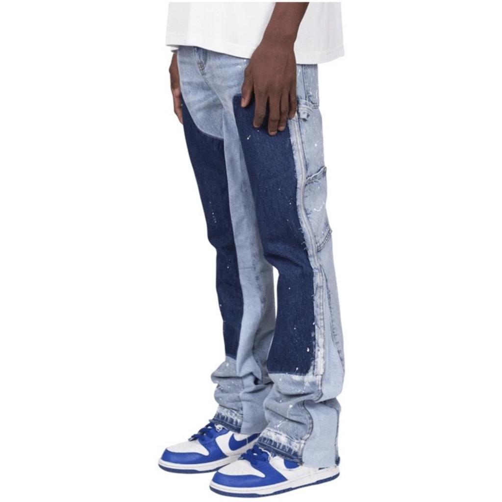 DRIPX Jeans Lavati Uomo Vintage Caviglia Pantaloni Vita Media Tasche Bottone Zip Chiusura Denims Usurati Streetwear Pantaloni Dritti