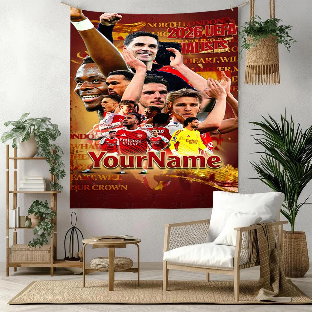 Arsenal Custom Your Name Wall Decor Tapestry Art For Pet Memorial Birthdaywedding Party Backdrop Family Gift