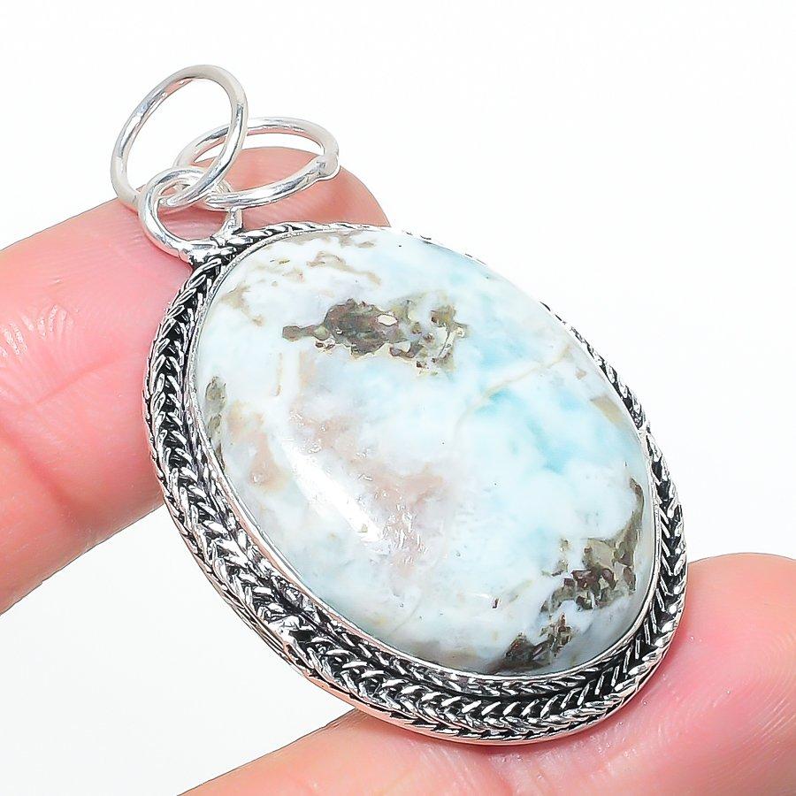 Natural Republic Larimar 925 Sterling Silver Jewelry Pendant 2.17 AP-14615