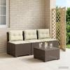 3 Seater Garden Sofa with Cushions Rattan Look PP Light Gray