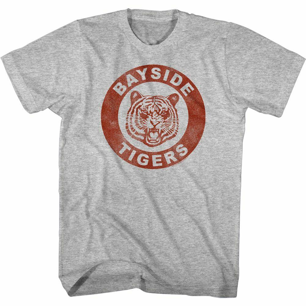 Saved By The Bell Distressed Bayside Crest Gray Heather T-Shirt L