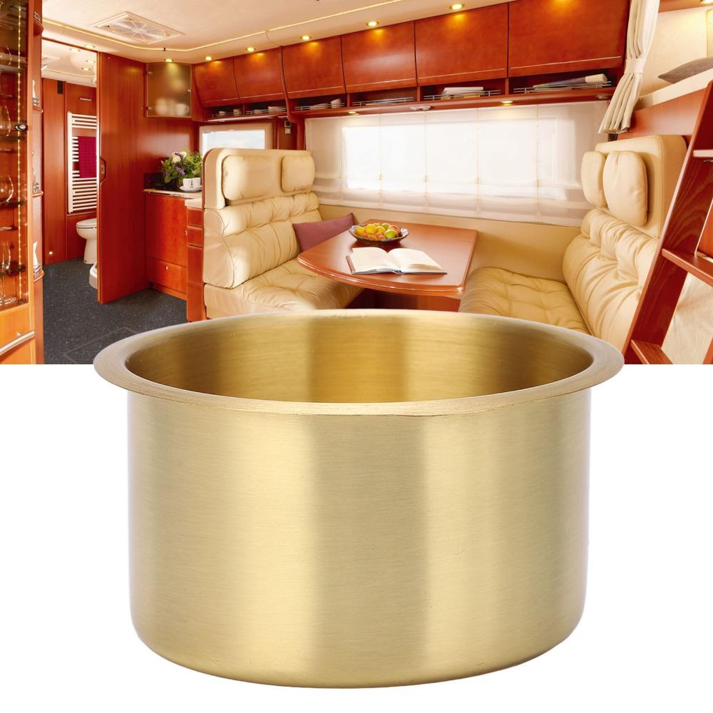 Stainless Steel Drink Bottle Stand Brass Plating Bottle Mount Universal Cup Holder  Yacht