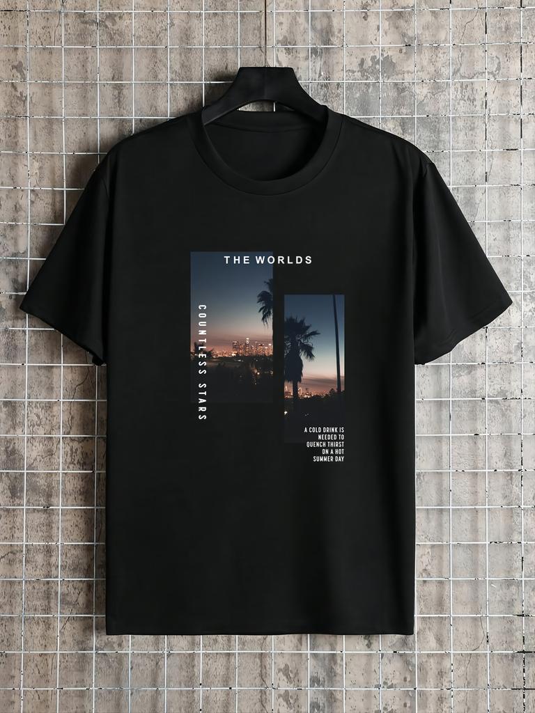 Fashionable mens comfortable cotton tshirt mens summer outdoor casual clothing
