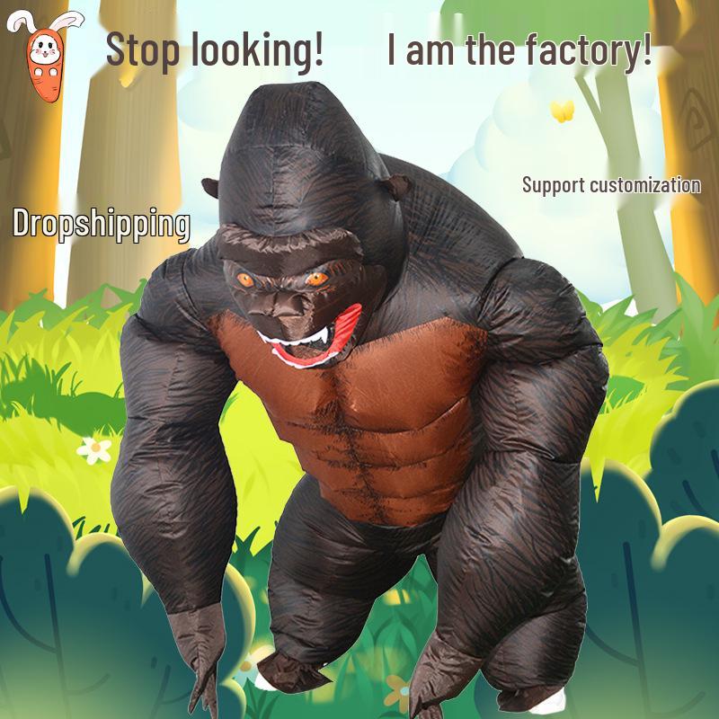 Nafukovací kostým gorily King Kong pro Halloweenskou párty a hraní rolí
