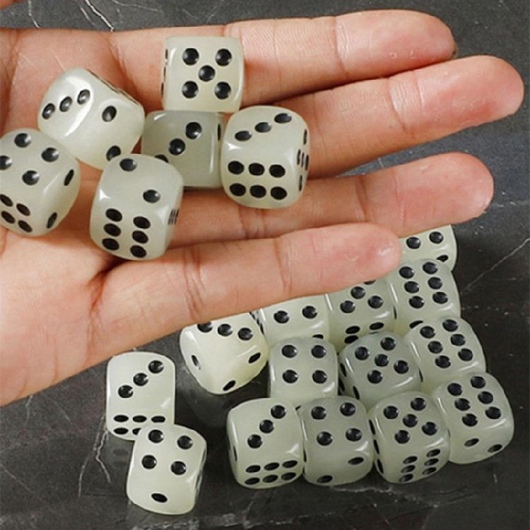 Round Corner Luminous-Dices Set D6 6Sided Glow in The Dark Dices Die for DND-RPG