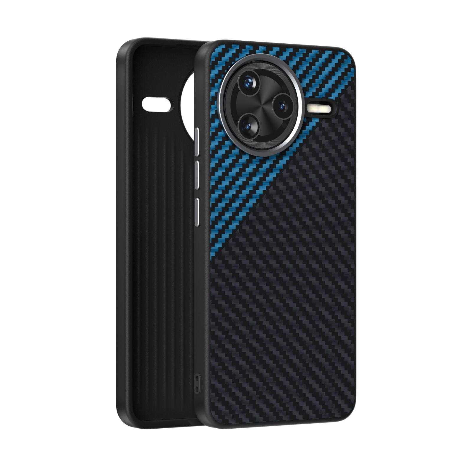 

For Redmi K80 Pro Case Slim Shockproof Magsafe Magnetic Wireless Charger Carbon Fiber Case Metal Lens Drop Test Grip Funda For Redmi K80 Pro&Pc + tpu синій
