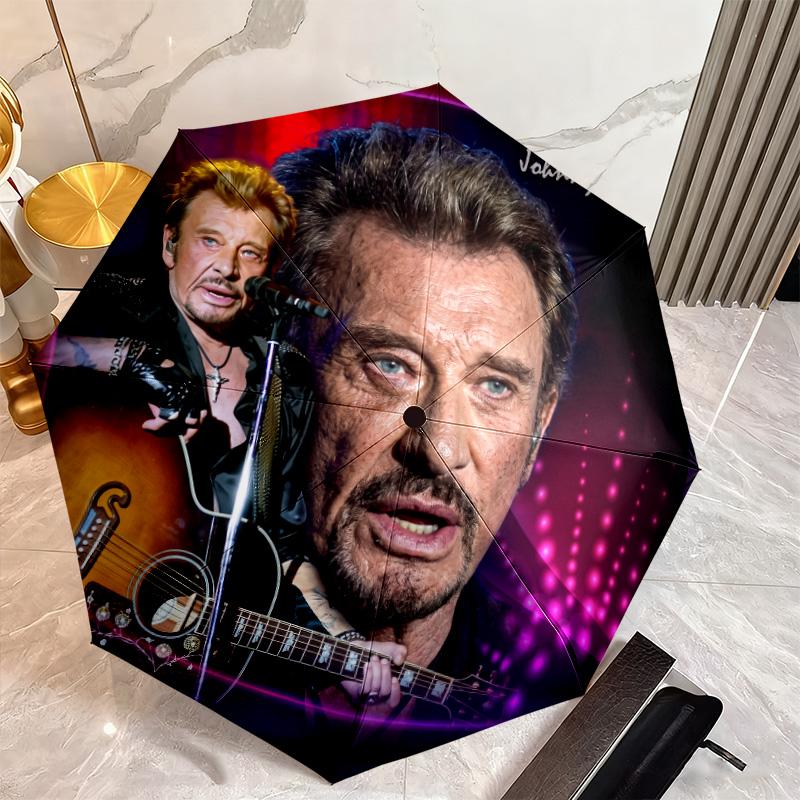 French legendary rock singer and actor Johnny Hallyday umbrella is suitable for all seasons, including home travel and outdoor activities Y1