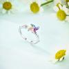 Original 925 Silver Rotatable Stars Sunflower Dolphin Open Rings for Women Girls Jewelry Birthday Anniversary Engagement Gifts