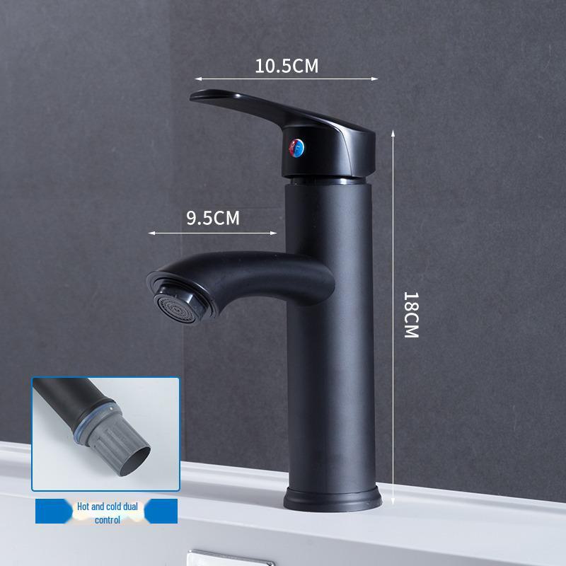 

Черный гальванический смеситель для ванной комнаты с одним отверстием для горячей и холодной воды