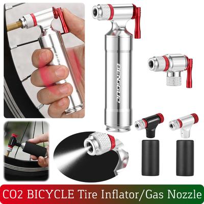 CO2 Bicycle Pump Schrader Presta Valve Mini Bicycle Pump Aluminum Alloy CO2 Bike Tire Inflator for MTB Road Bike