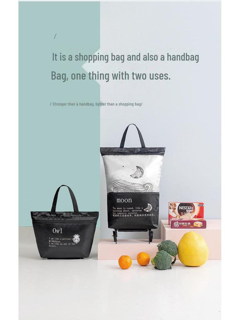 Joey Foldable Shopping Cart: Portable, Large, Thickened Hand-Held Bag with Extra Supermarket Bag