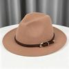 With Belt Buckle Panama Cap Vintage Cowboy Cap Fashion Rancher Hat  for Men Women
