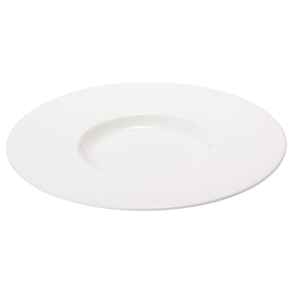 NARUMI Pro-Style Plate, 27cm, White, Simple Design, Wide Rim, Deep, Microwaveable, Dishwasher Safe, Made In Japan, 50131-5415