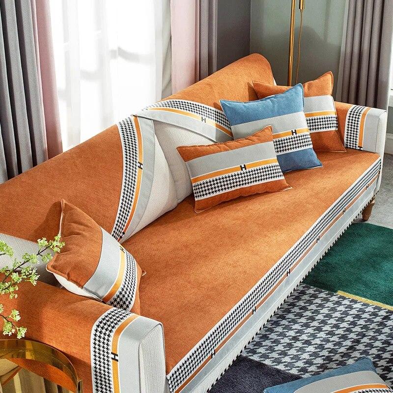 Chenille Fabric Sofa Cover Anti-slip Protector Seat Cover European Couch Cover Sofa Towel for Living Room Decor New sofa cushion