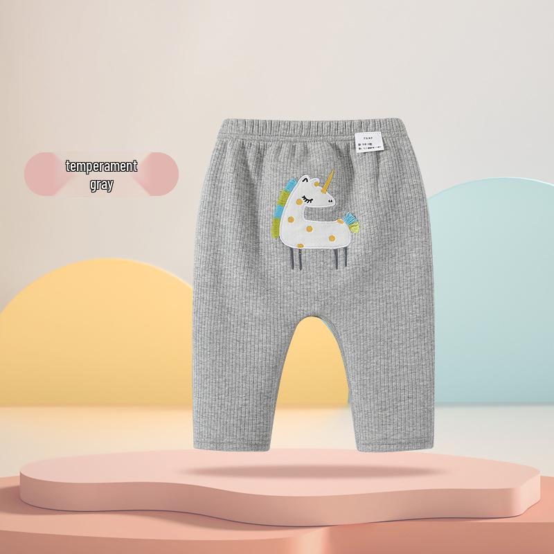 2025 Autumn/Winter Toddler Girls' Fleece-Lined Leggings 0-3 Years