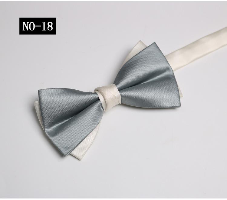 Solid Color Bow Tie Men, Two-Color Color Matching Polyester Black Burgundy Suit Banquet Best Man Bow