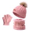 Children's Knitted Hat, Scarf, Gloves, Three Piece Set, Autumn and Winter New Item, Fur Ball Baby
