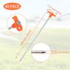 APACALI 40 PCS Metal Tent Stakes Heavy Duty, 10 Inch Yard Stakes Non-Rust Metal Tent Pegs Ground Stakes Tent Spikes Camping Accessories for Camping