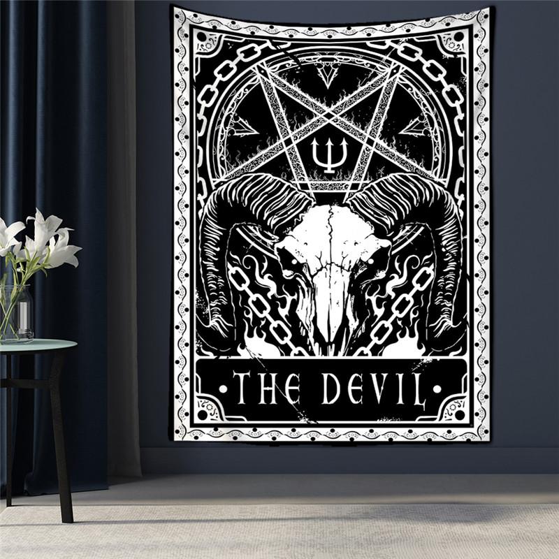 Black Tapestry Wall Hanging Psychedelic Sun Tarot Hippie Astrology Background  Room Boho Decor