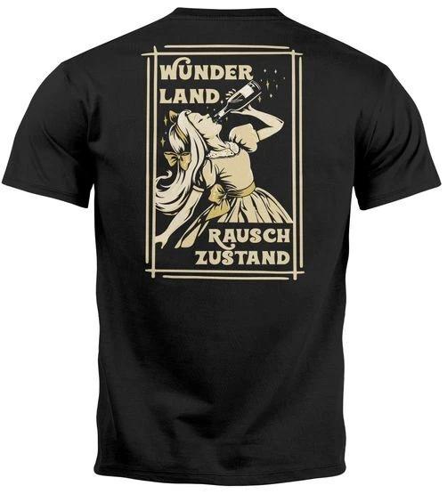 Men s 100% Cotton T-shirt Mens Tees Top Wonderland fun motif prin100% Cotton T-shirt Mens Tees Top print lettering slogan- XL