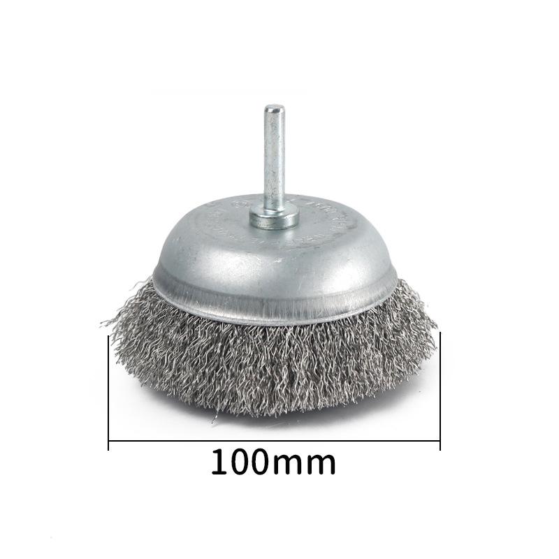 6mm Handle Stainless Steel Wire Brush Bowl for Rust, Stain, Paint, Burr Removal & Polishing