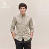 HAZZYS Men's Retro Small Plaid Long-Sleeve Shirt