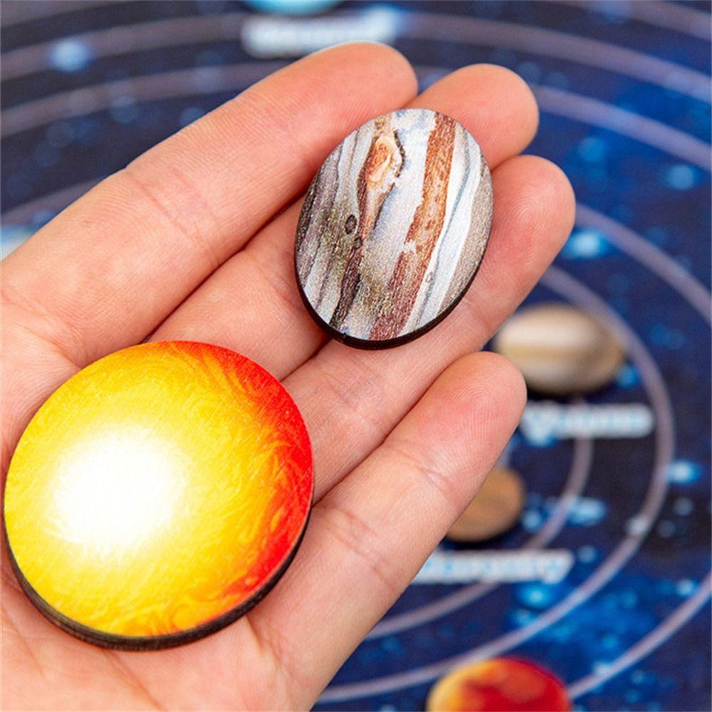 Matching Universe Science Children Wooden Puzzle Jigsaw Tray Solar System Puzzle Planet Puzzles