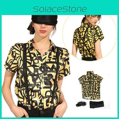Cosplay Girls Halloween 3 Eleven Costume Shirt Blindfold Straps
