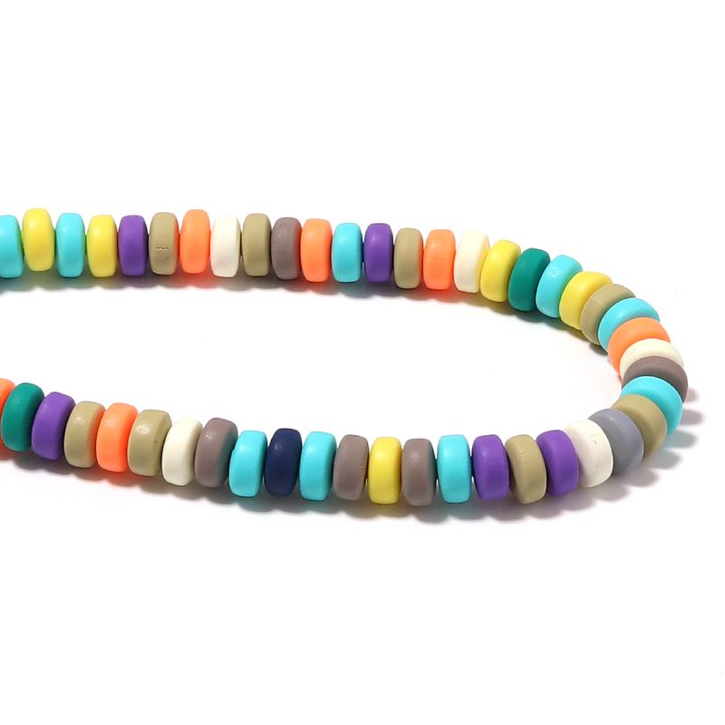 1 String Flat Round Soft Beads Colored Pottery Hole 2mm Spacer Bead For Diy Bracelet Necklace Women Jewelry Accessories Supplies