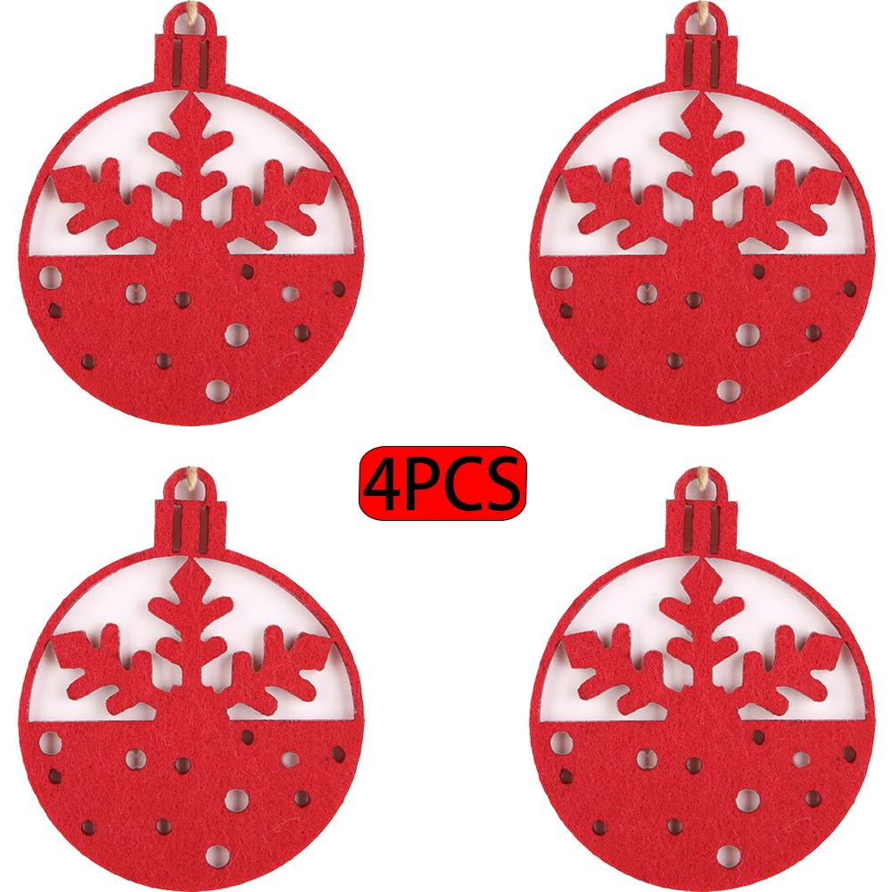 4 STÜCKE Weihnachten Filz Ornamente Hängende Dekorationen - Lebkuchenmann/Weihnachtsbaum/Stern/Glocke für Feiertags-Weihnachtsdekoration
