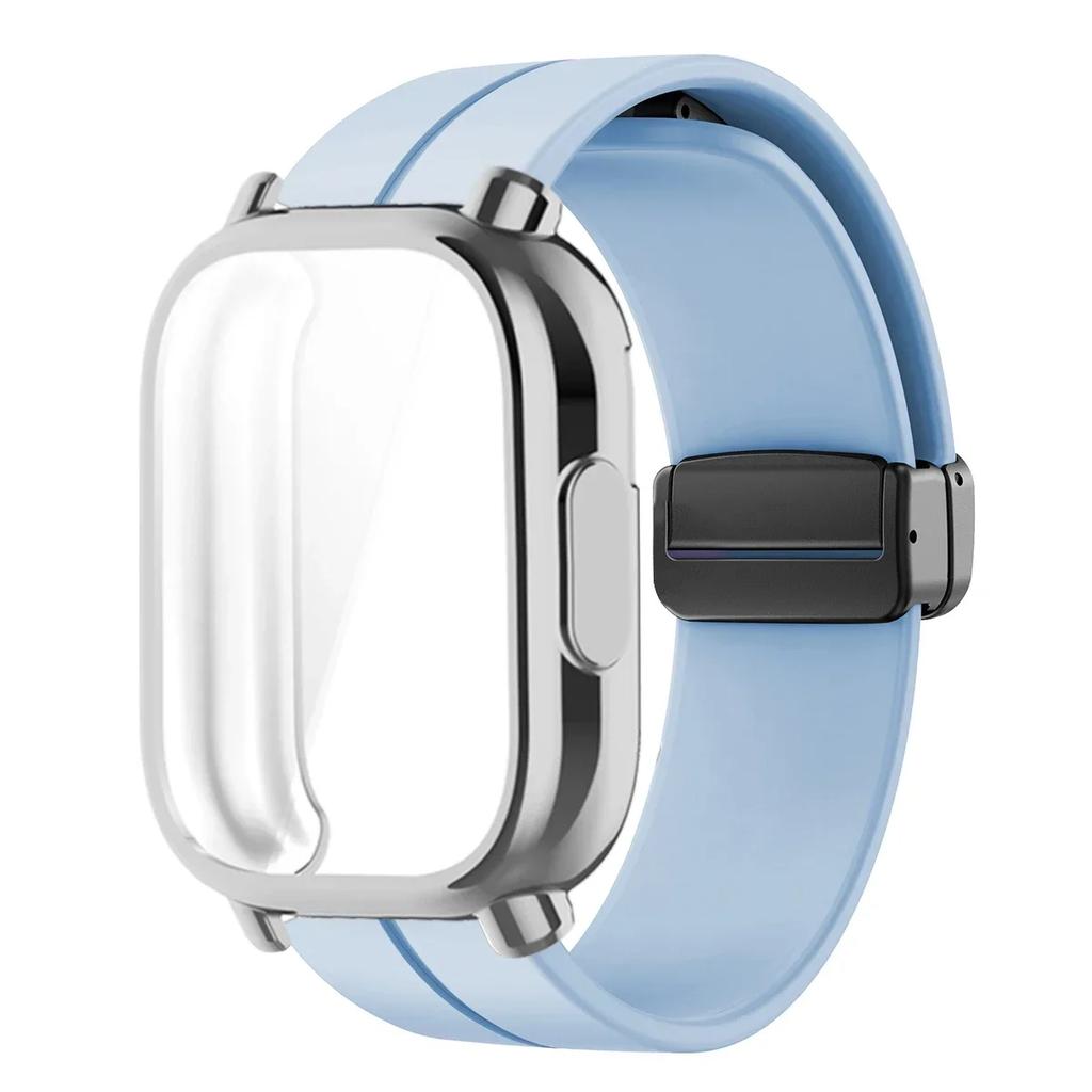 Magnetisches Silikonarmband + Hülle für Xiaomi Redmi Watch 5 Active Lite Smartwatch Armband und Hülle für Redmi Watch 5 Active Lite