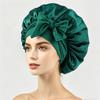 Silky Satin Sleep Cap with Tie-Up Ribbon for Women - Hair Care Hat