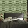 Christmas Damask Wallpaper Lime and Beige for Living Room and Bedroom 50x1000
