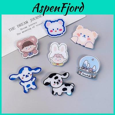 Trendy Kawaii Cartoon Brooches Featuring Dog Rabbit Cow For Stylish Accessories