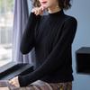 Autumn and Winter Women's Semi-high-neck Sweater Knit Shirt Slim Knitted Base Top Suitable for Inner Wearing with Short Sweater