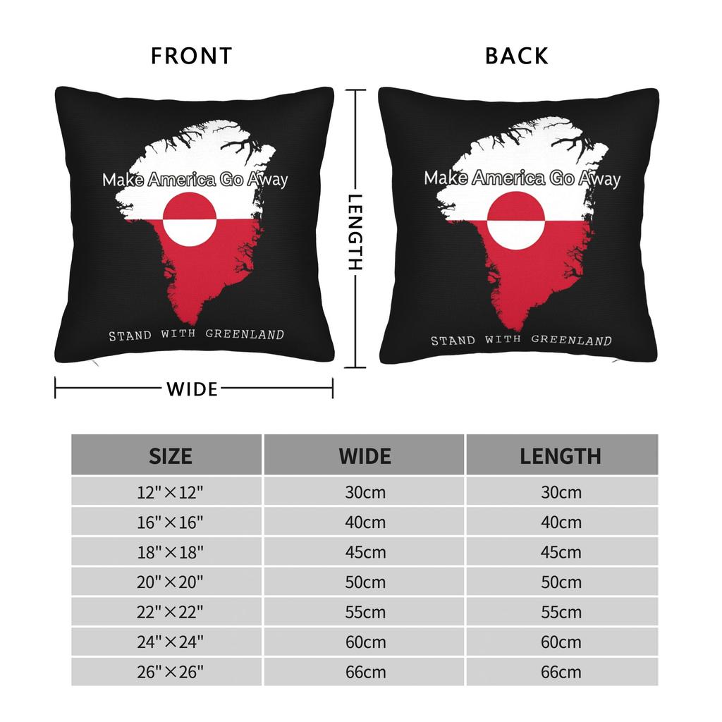 Make America Go Away Greenland Pillowcase Polyester Cushion Cover Gift MAGA Throw Pillow Case Cover Home Square 40X40cm
