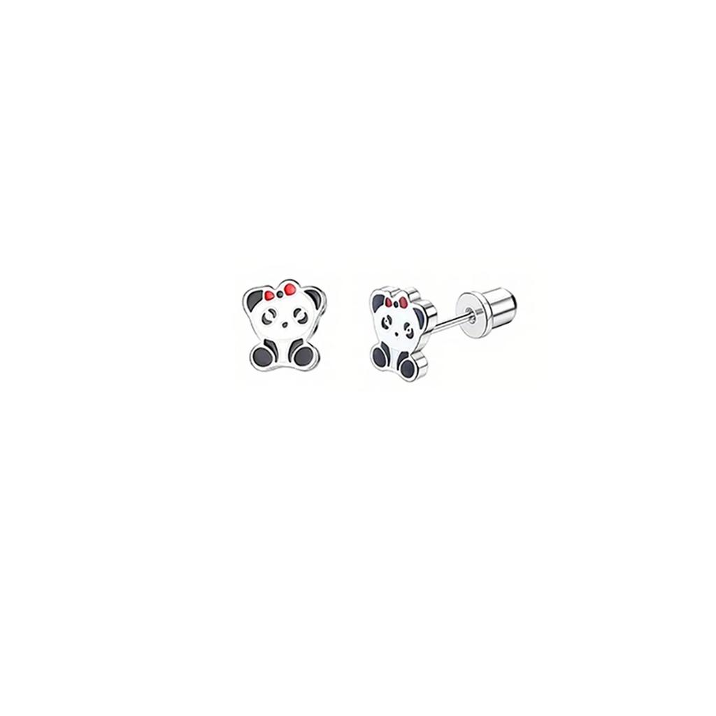 Bobisty 3 Pairs Stainless Steel Screw Back Earrings for Women CZ Heart Butterfly Ball Earrings Cat Rainbow Stud Earrings Set