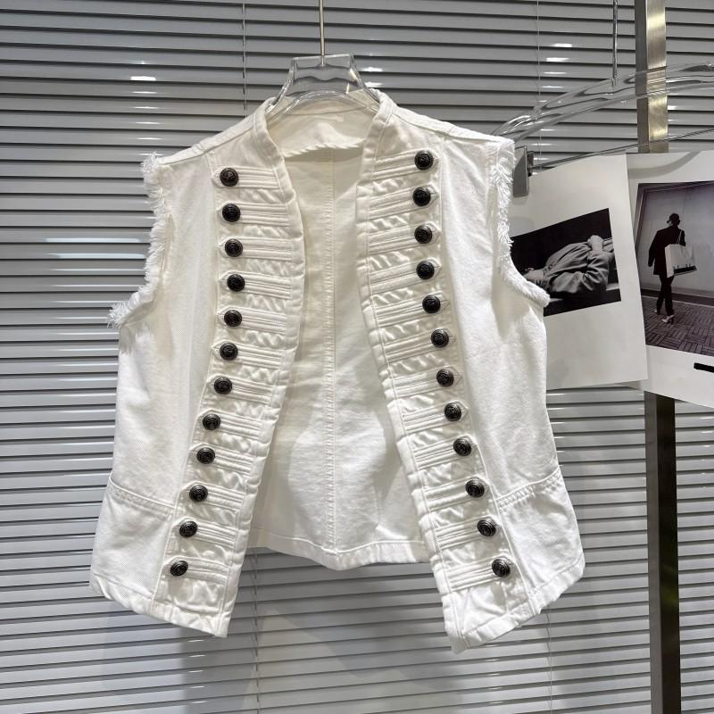Womens Denim Vest Short Punk Style
