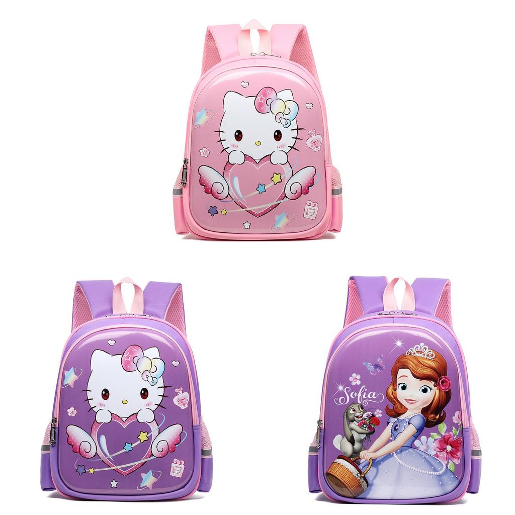 Elsa Sofia Hello Kitty Kids Travel Backpack With Airflow Mesh And Cartoon Design For Kindergarten Use