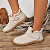 Casual Comfortable Flat Shoes Warm Fashionable Versatile Snow Boots Women New Minimalist Solid Color Round Toe Cotton Shoes