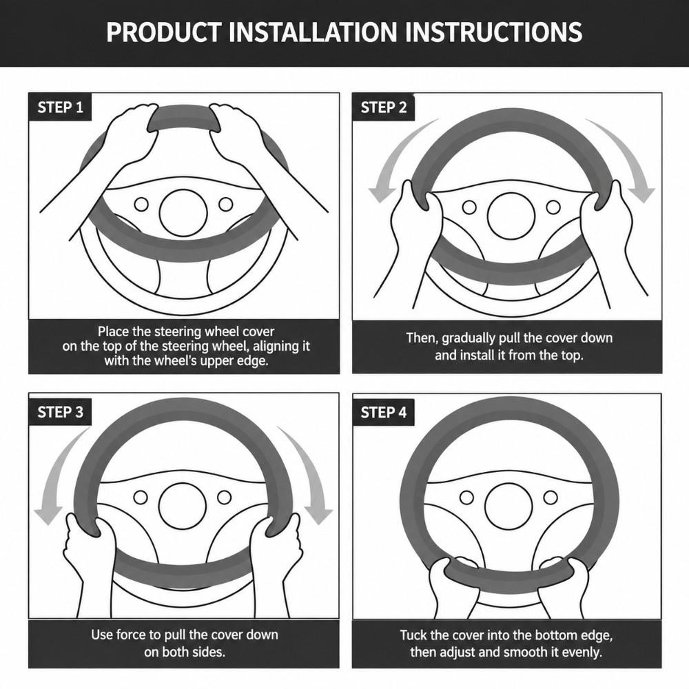 36-39cm Car Steering Wheel Cover Warm Auto Interior Decor Soft Plush Steer Wheel Cover  Winter