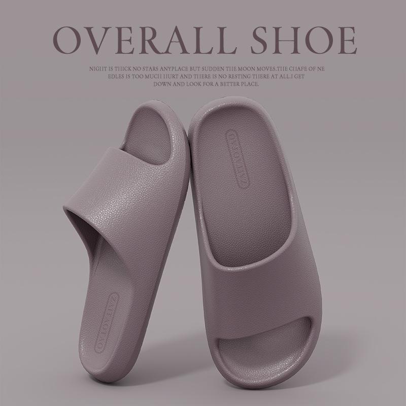 Leather pattern cool slippers thick bottom men's and women's home non-slip bathroom non-smelly feet home indoor summer