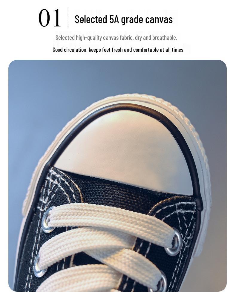 2026 Summer Korean Style Girls' Canvas Shoes: Soft Sole for Small, Medium, & Large Children – Ideal for School & Play