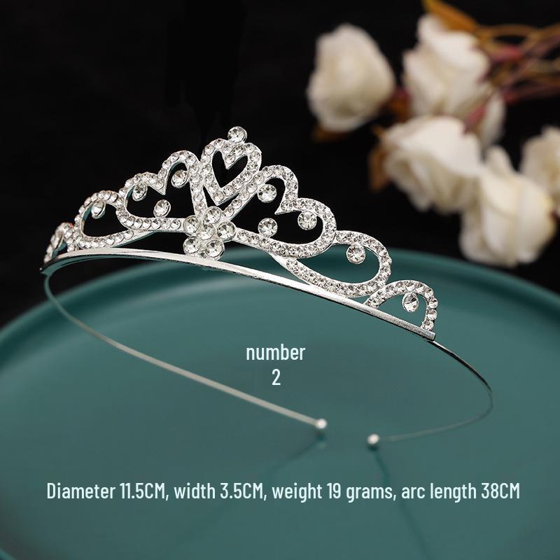Serre-tête Couronne de Princesse à Strass pour Enfants - Mignon Style Peigne Chat Lapin Incrusté de Diamants pour Filles