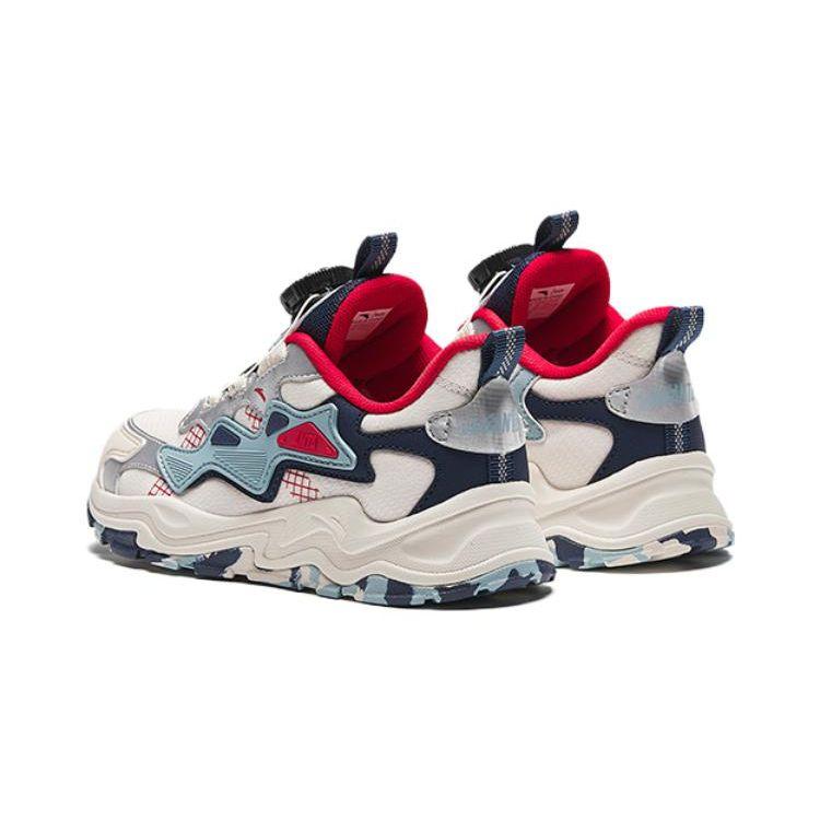 Anta Kids Shock Absorbing Wear Resistant Low Top Running Shoes Kids sneaker Black White Blue A312349932H-2