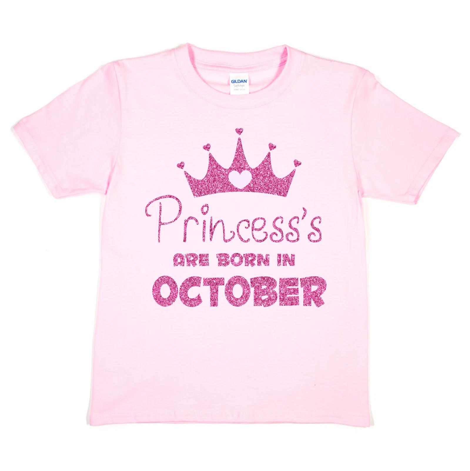 Birthday Girls T-shirt Princess s Born In October Funny Birthday Present Gift XL