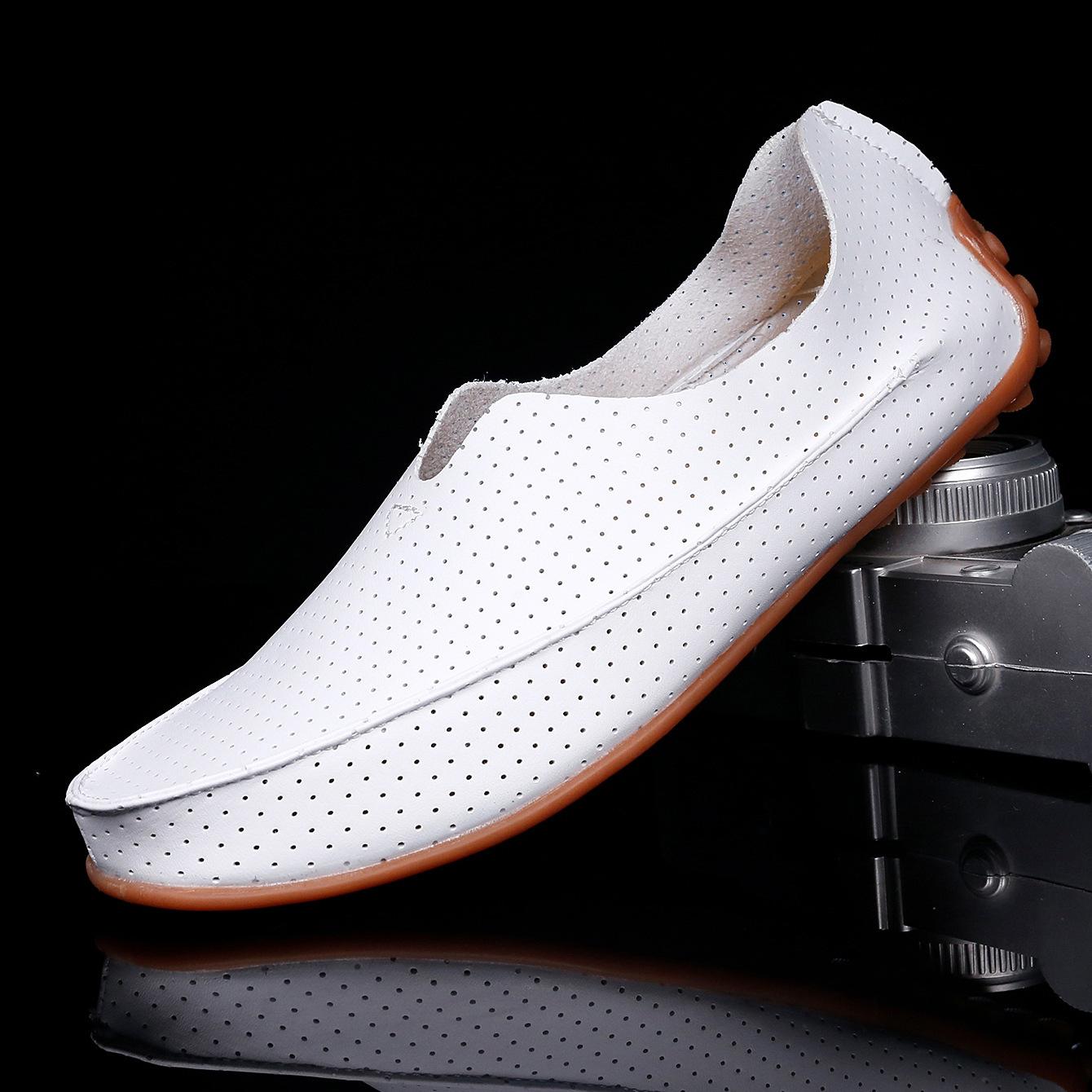 

Модная мужская обувь, повседневные роскошные брендовые летние мужские мокасины из натуральной кожи, легкие дышащие туфли-лодочки 42